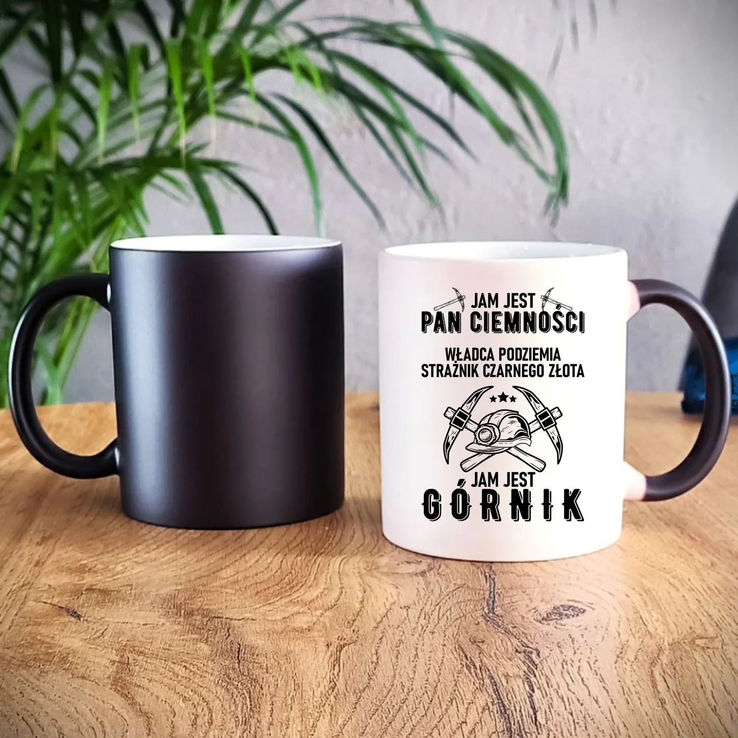 Kubek magiczny - prezent dla górnika - Pan ciemności jam jest górnik G04 - StoryCups.pl