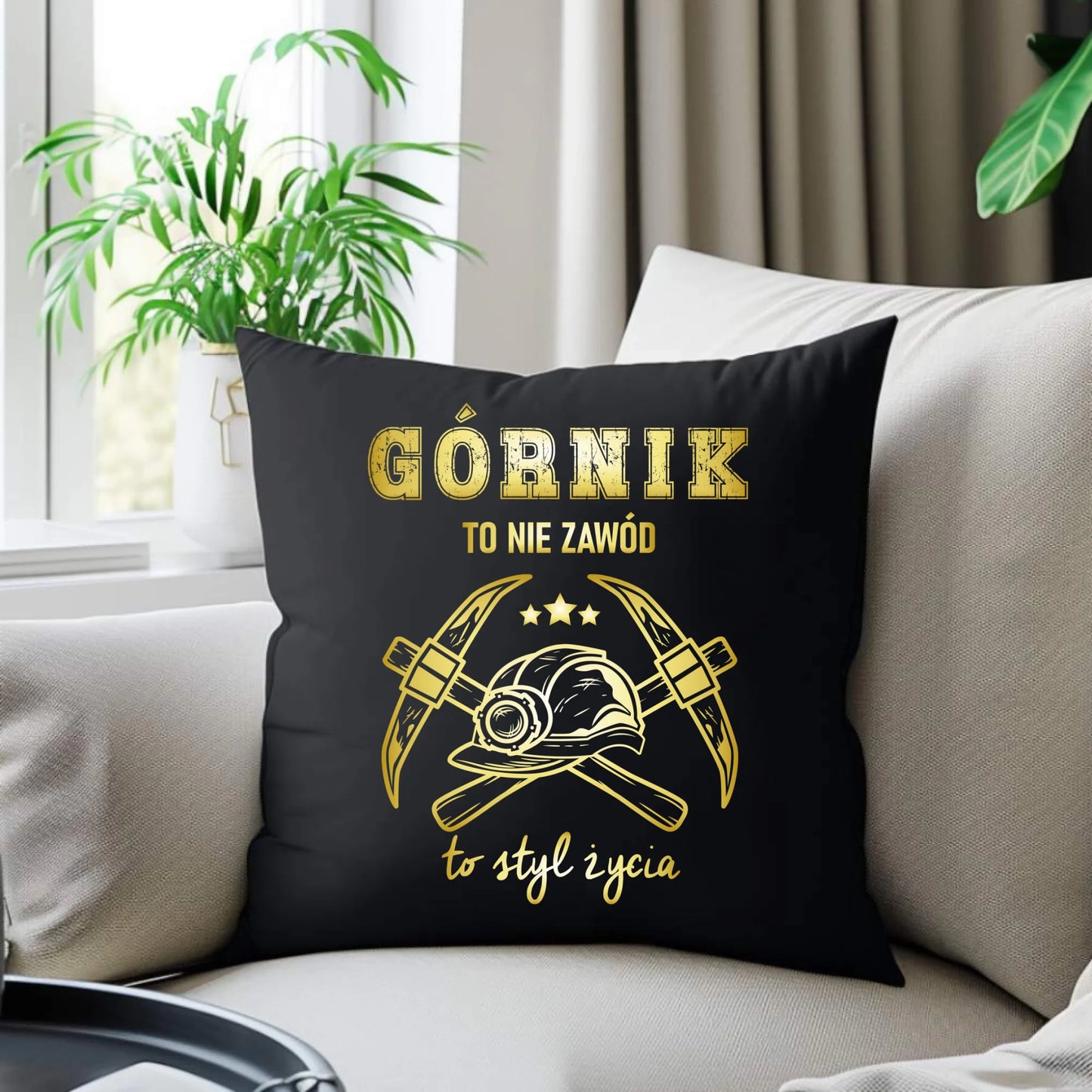 Poduszka dekoracyjna - prezent dla górnika - Górnik to nie zawód to styl życia G05 - StoryCups.pl