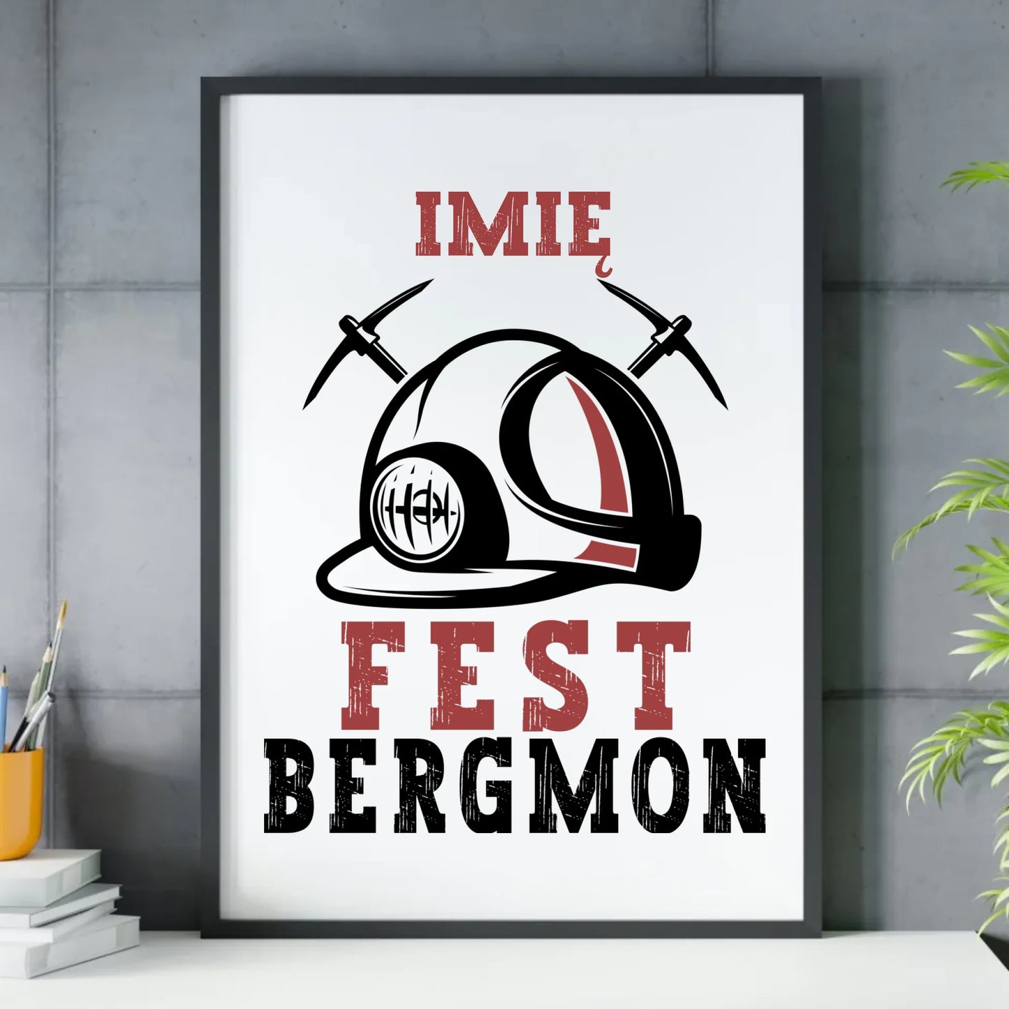 Plakat w ramie - prezent dla górnika - Fest bergmon - personalizowany G07 - StoryCups.pl