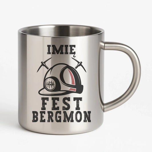 Kubek metalowy - prezent dla górnika - Fest bergmon - personalizowany G07 - StoryCups.pl