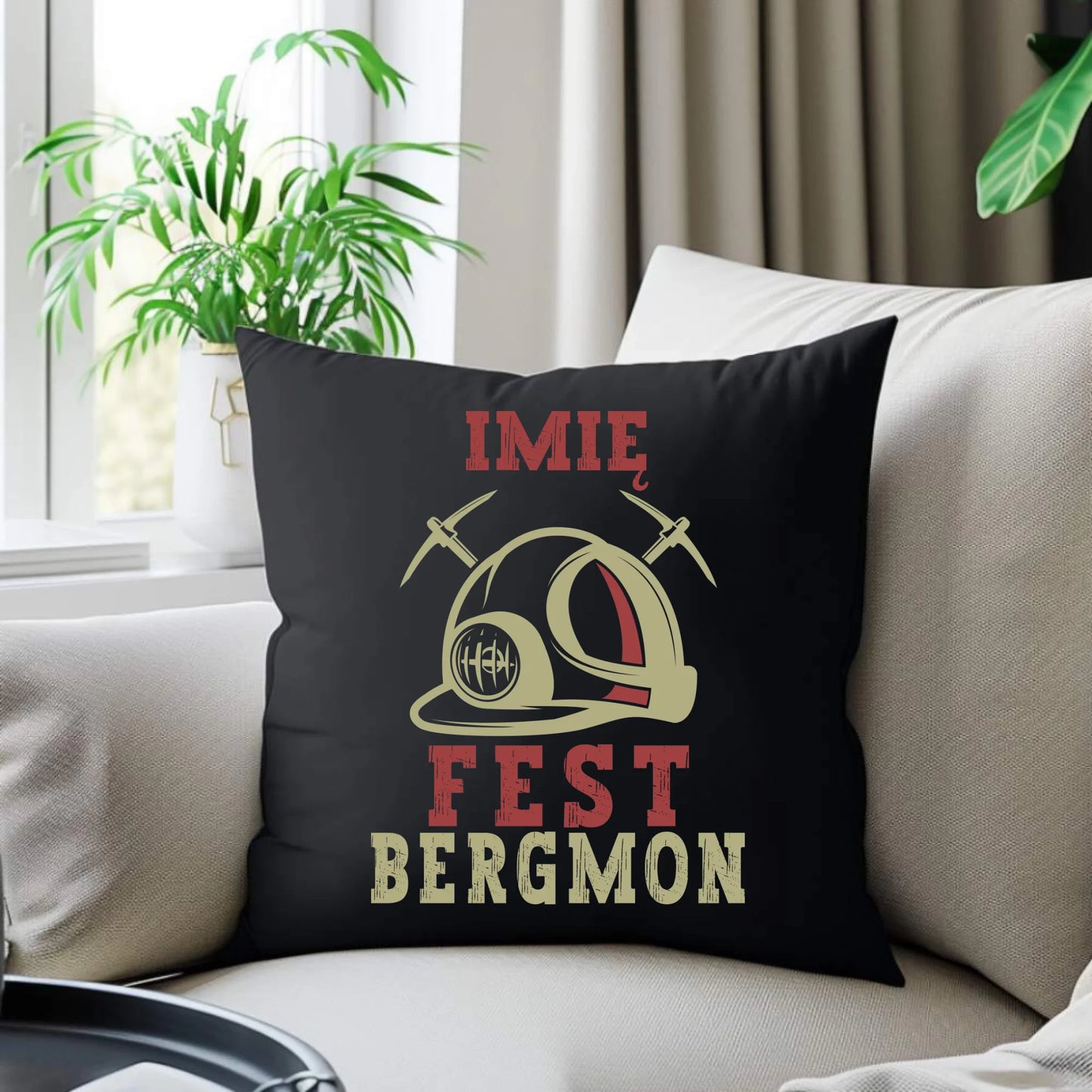 Poduszka dekoracyjna - prezent dla górnika - Fest bergmon - personalizowana G07 - StoryCups.pl
