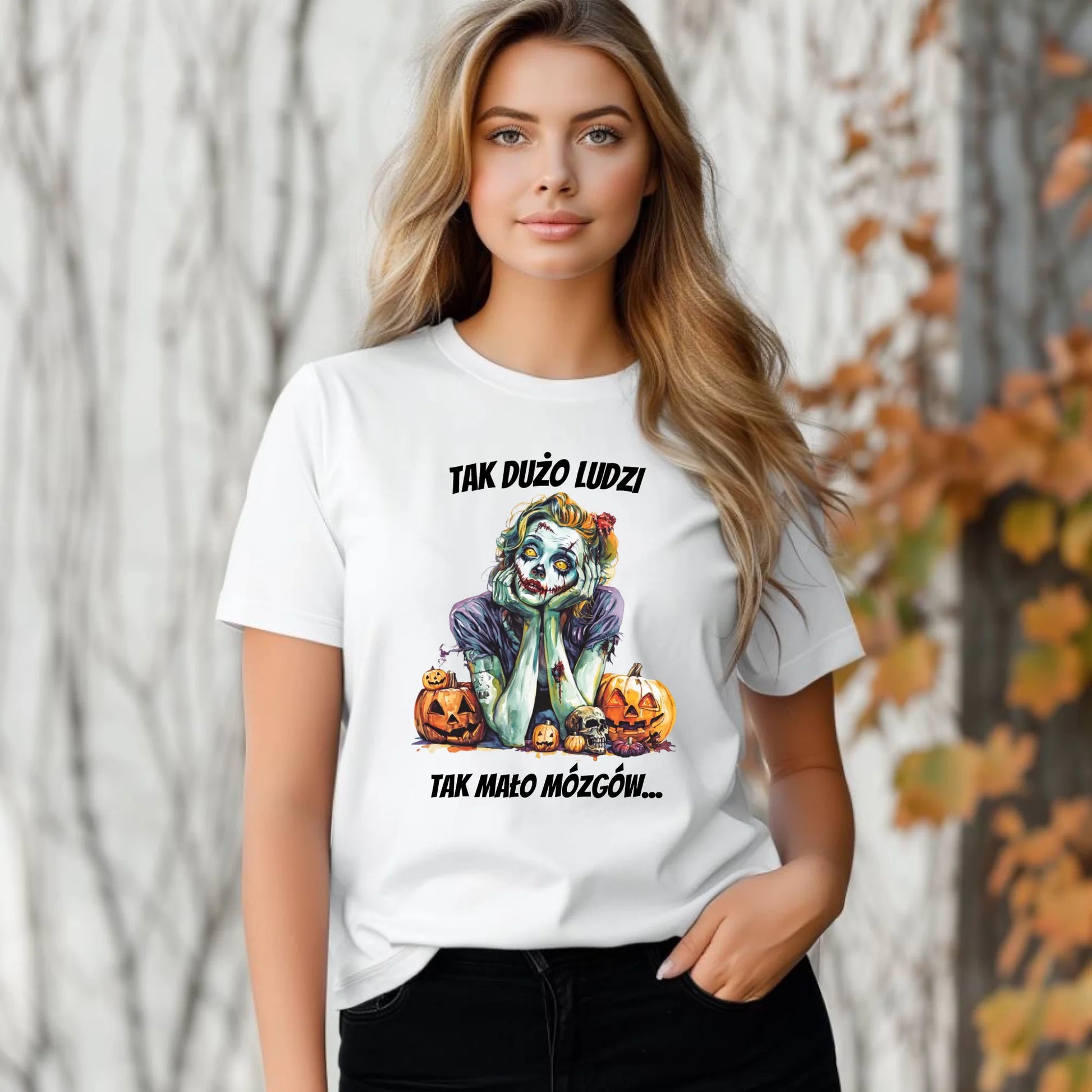 Koszulka damska na Halloween - Zombie - Tak mało mózgów HL31 - StoryCups.pl