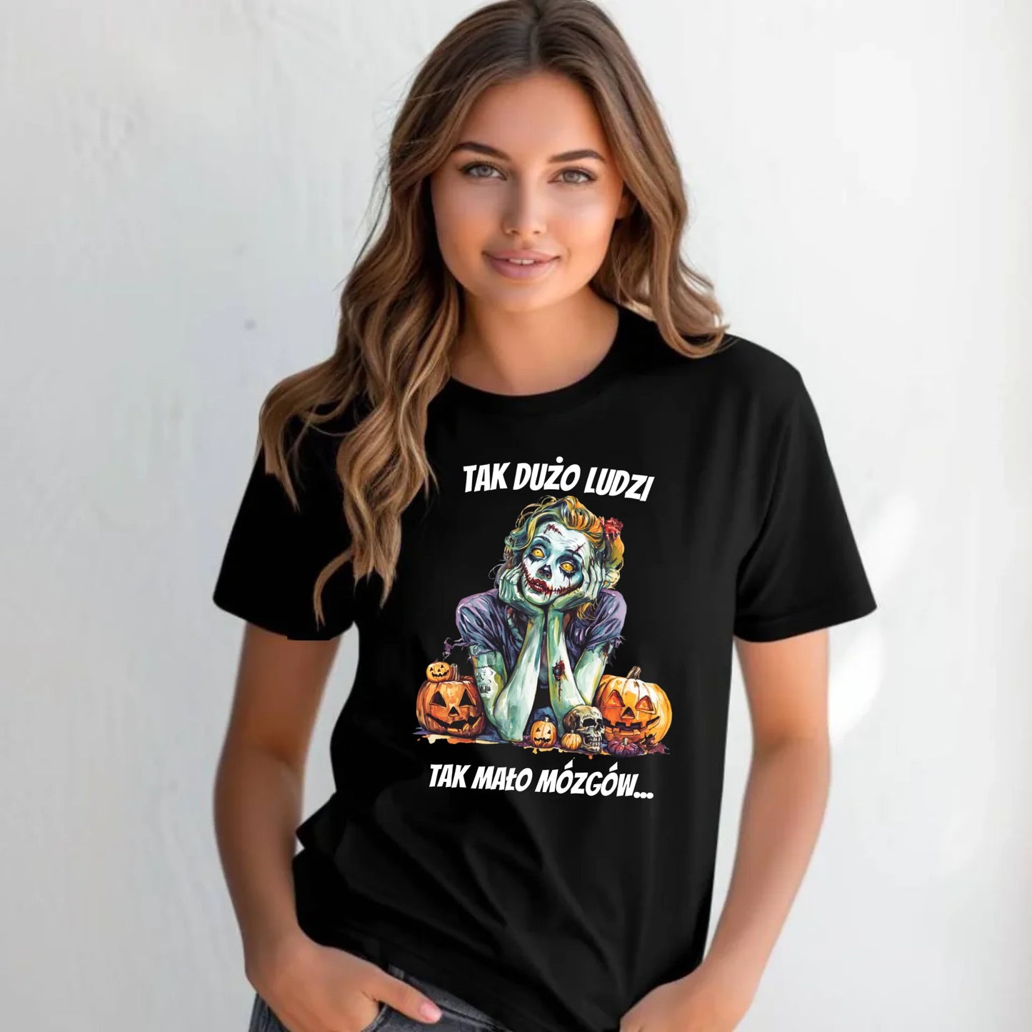 Koszulka damska na Halloween - Zombie - Tak mało mózgów HL31 - StoryCups.pl