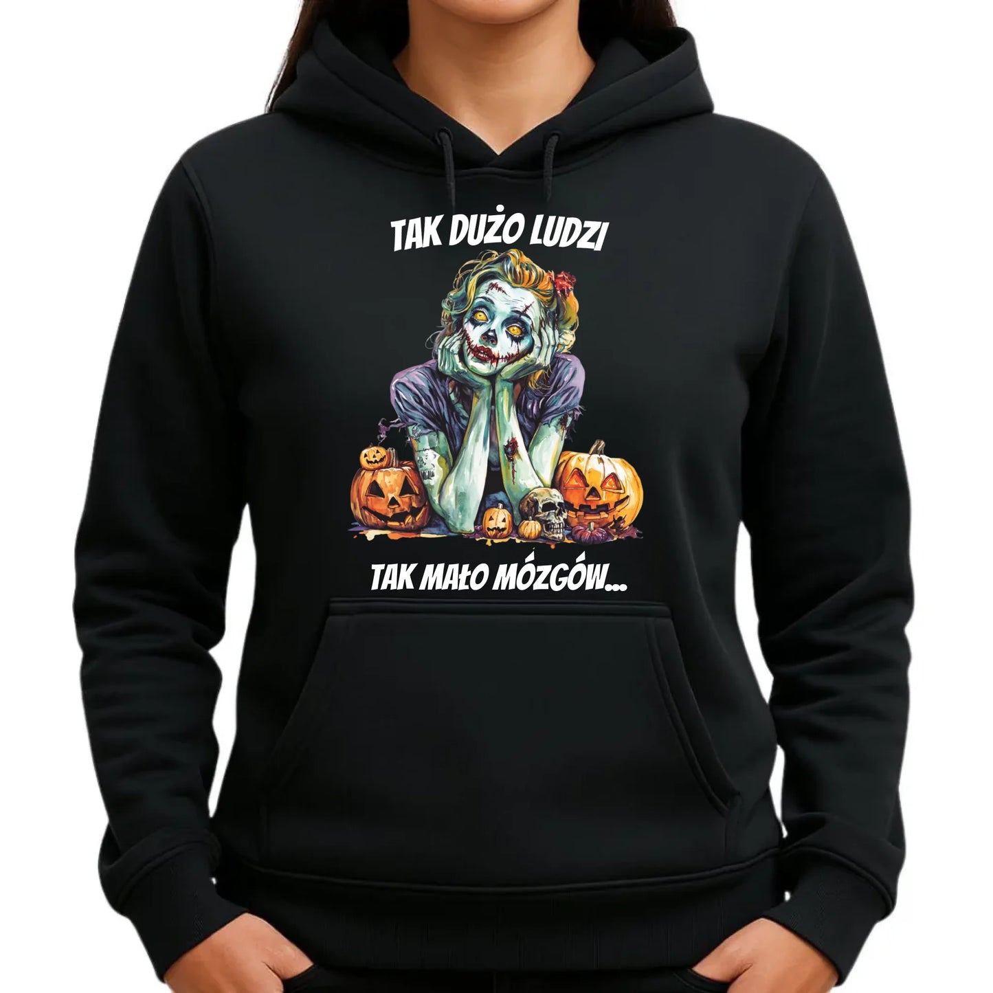 Bluza damska z kapturem na Halloween - Zombie - Tak mało mózgów HL31 - StoryCups.pl