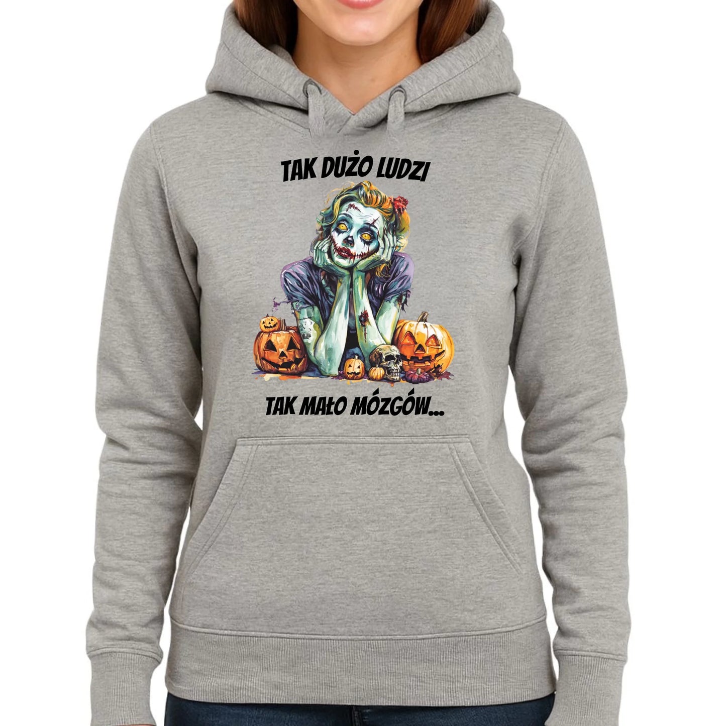 Bluza damska z kapturem na Halloween - Zombie - Tak mało mózgów HL31 - StoryCups.pl