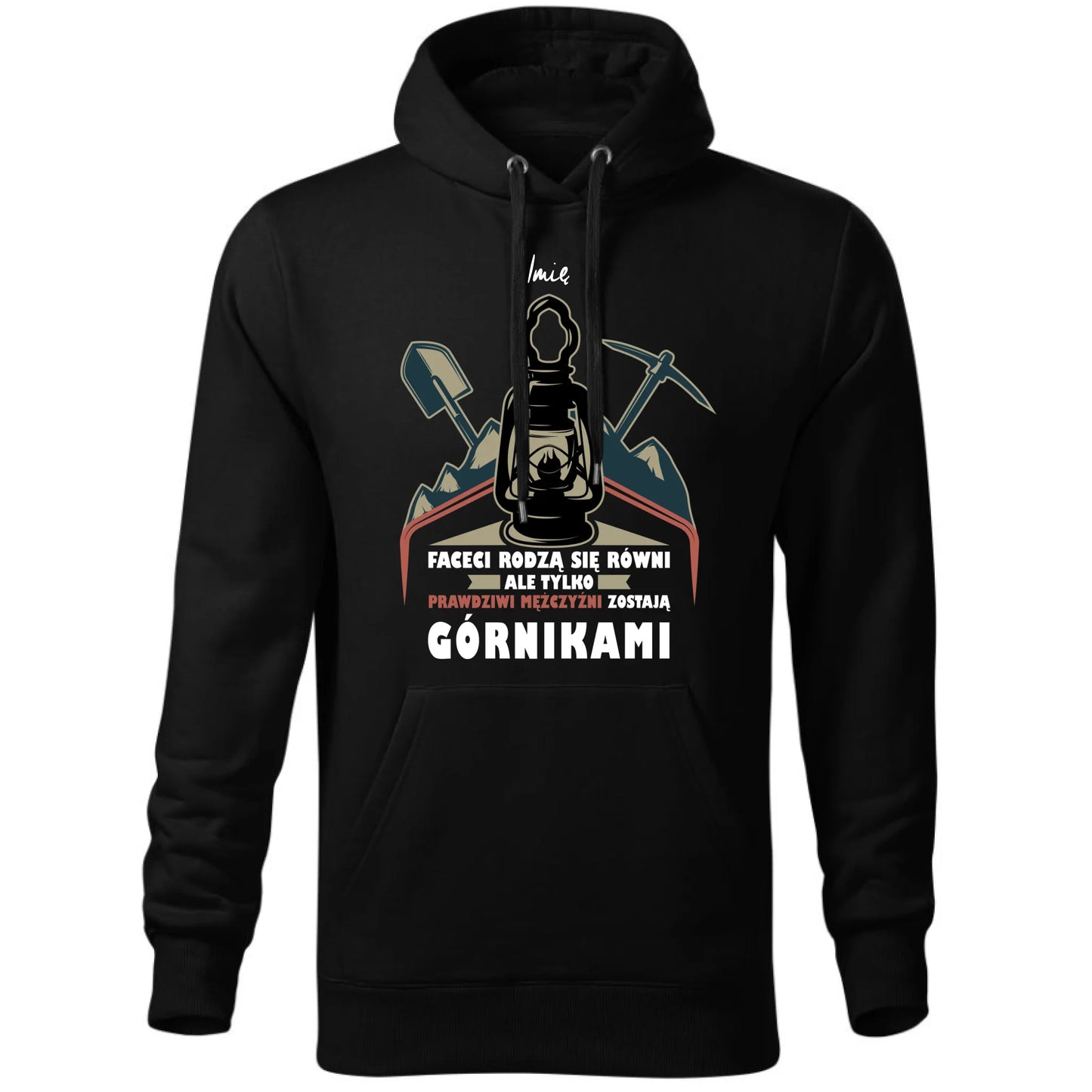Bluza męska z kapturem - prezent dla górnika - Prawdziwi mężczyźni rodzą się górnikami - personalizowana G08 - StoryCups.pl