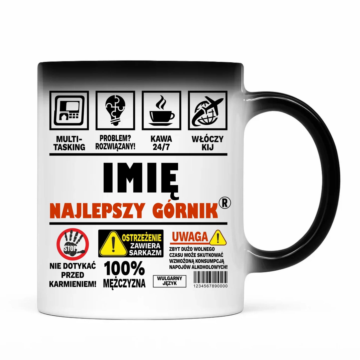 Kubek magiczny - prezent dla górnika - Najlepszy górnik 24/7 - personalizowany G11 - StoryCups.pl