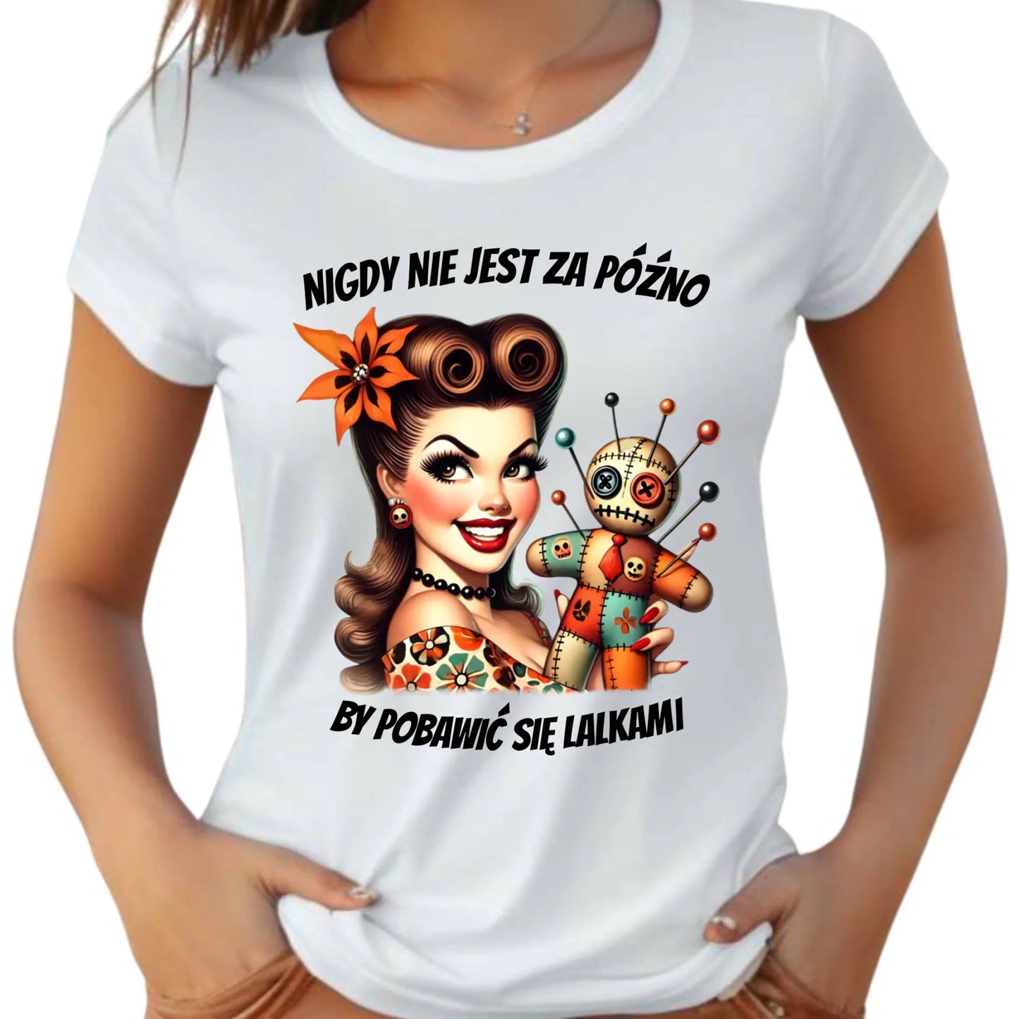 Koszulka damska - Laleczka Voodoo retro DZ21 - StoryCups.pl
