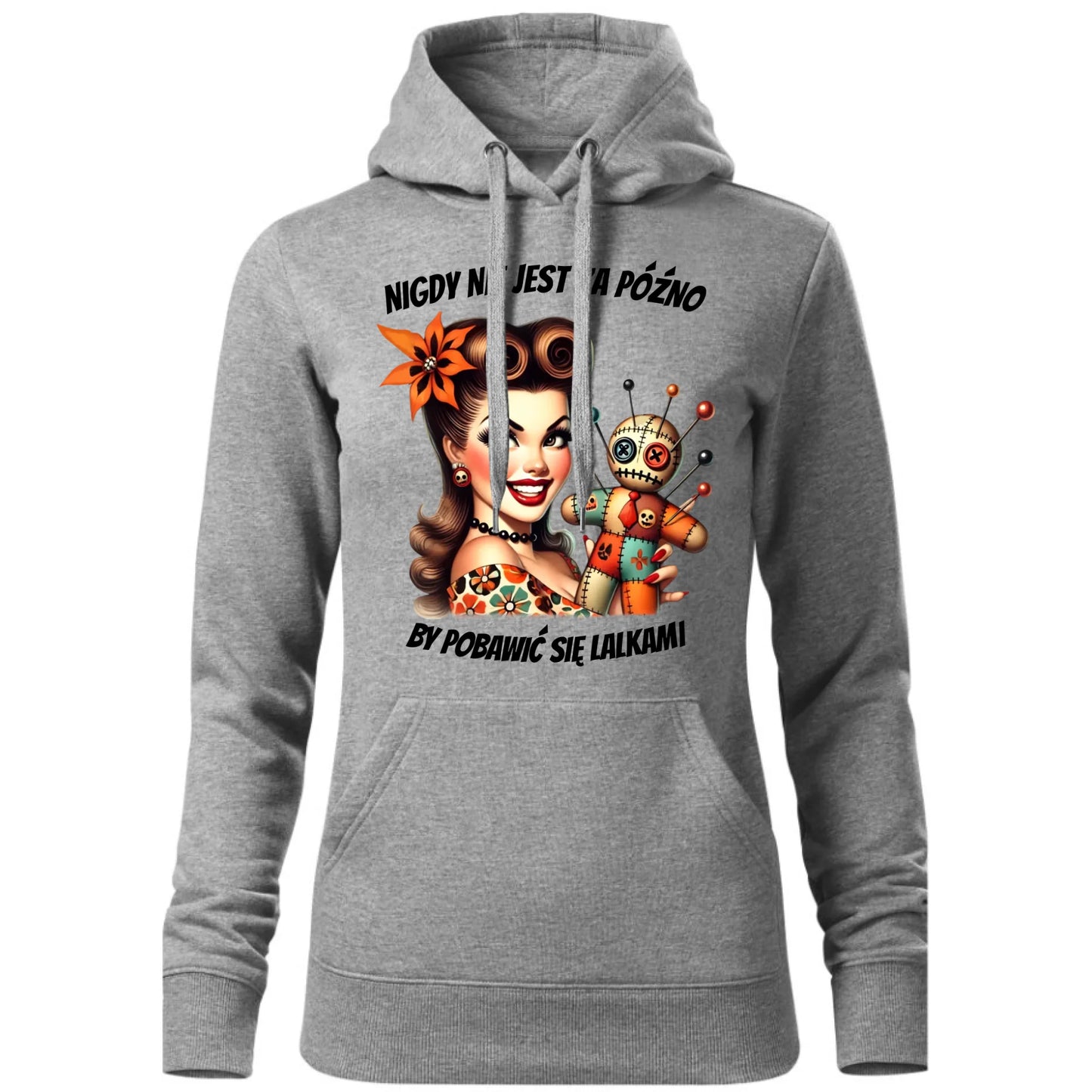 Bluza damska z kapturem - Laleczka Voodoo retro DZ21 - StoryCups.pl