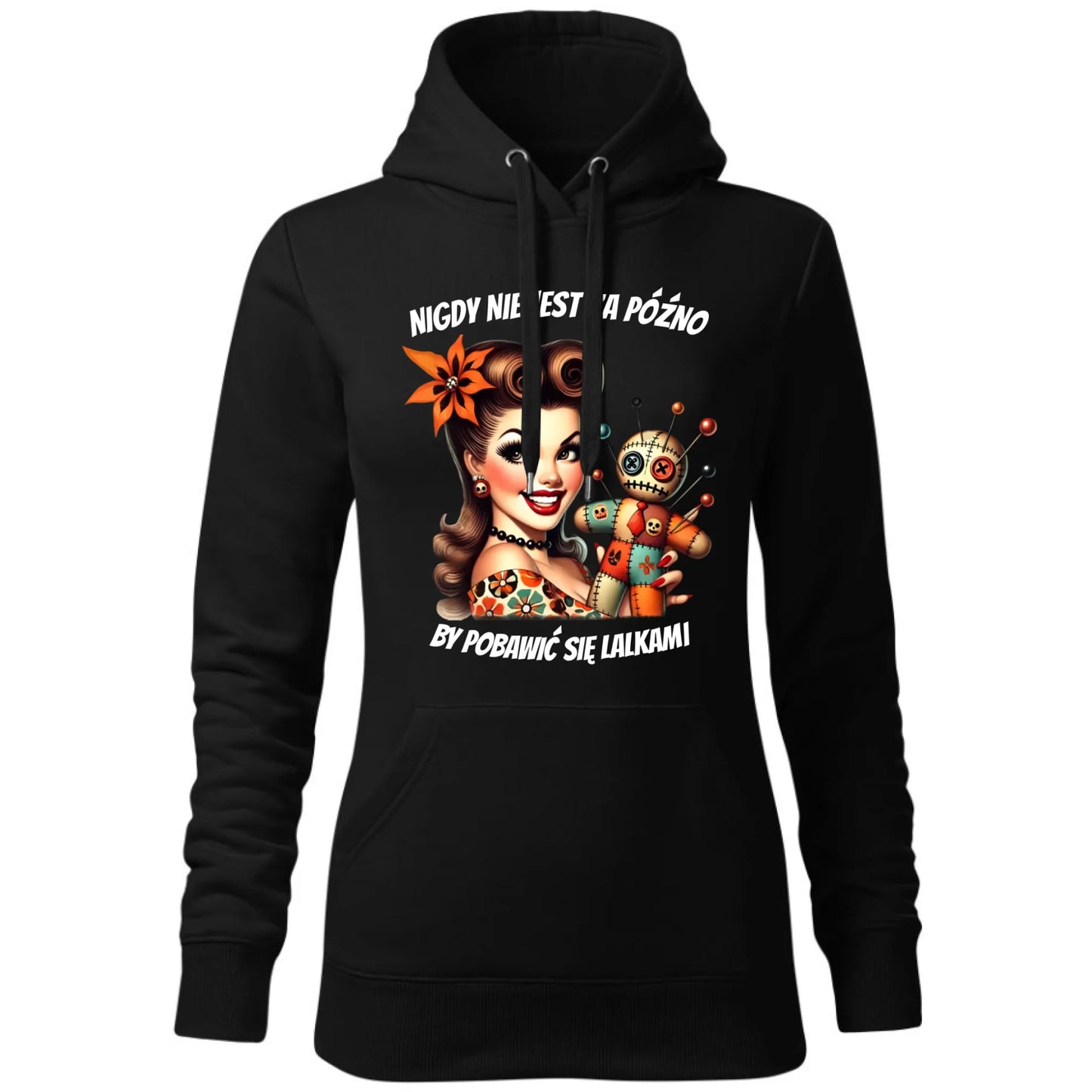 Bluza damska z kapturem - Laleczka Voodoo retro DZ21 - StoryCups.pl