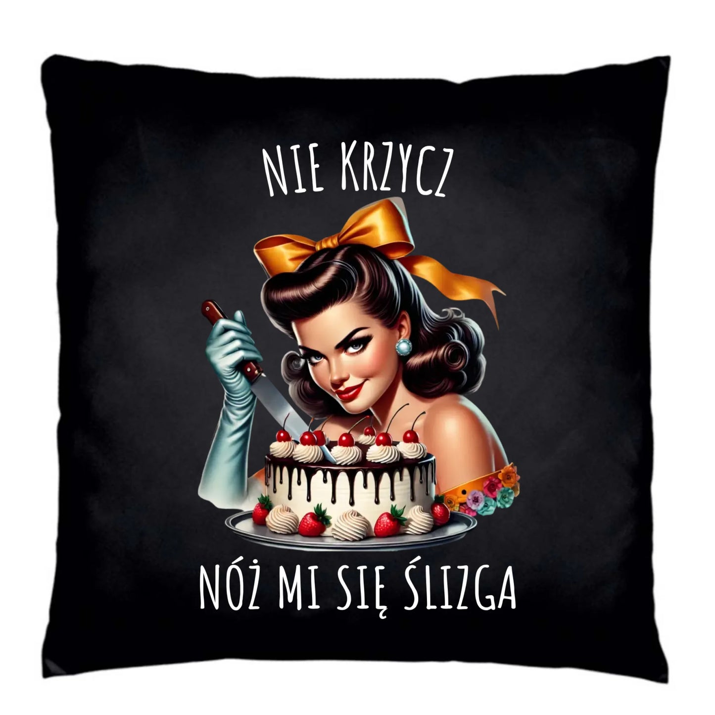 Poduszka - Nie krzycz, nóż mi się ślizga - Czarny humor DZ22 - StoryCups.pl