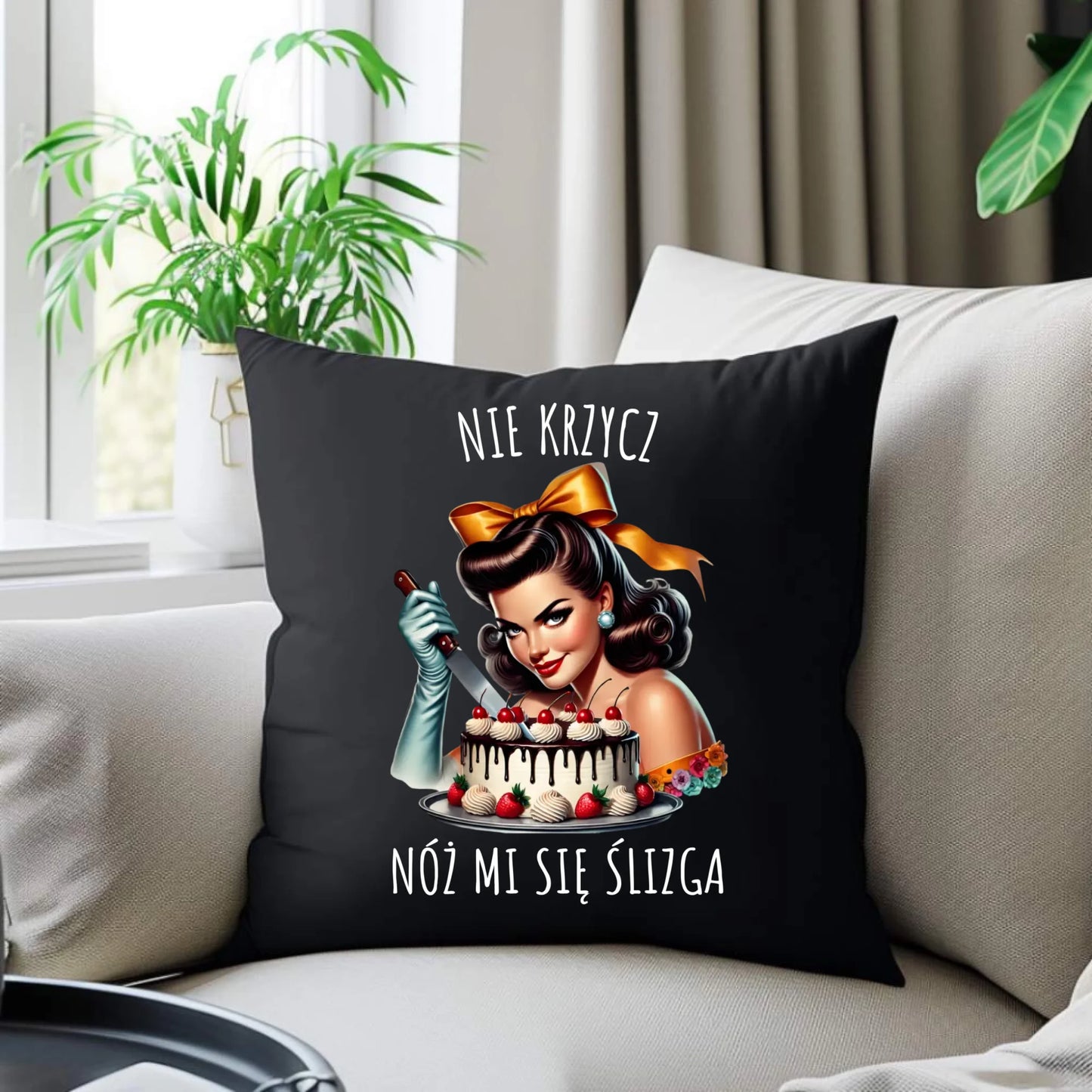 Poduszka - Nie krzycz, nóż mi się ślizga - Czarny humor DZ22 - StoryCups.pl