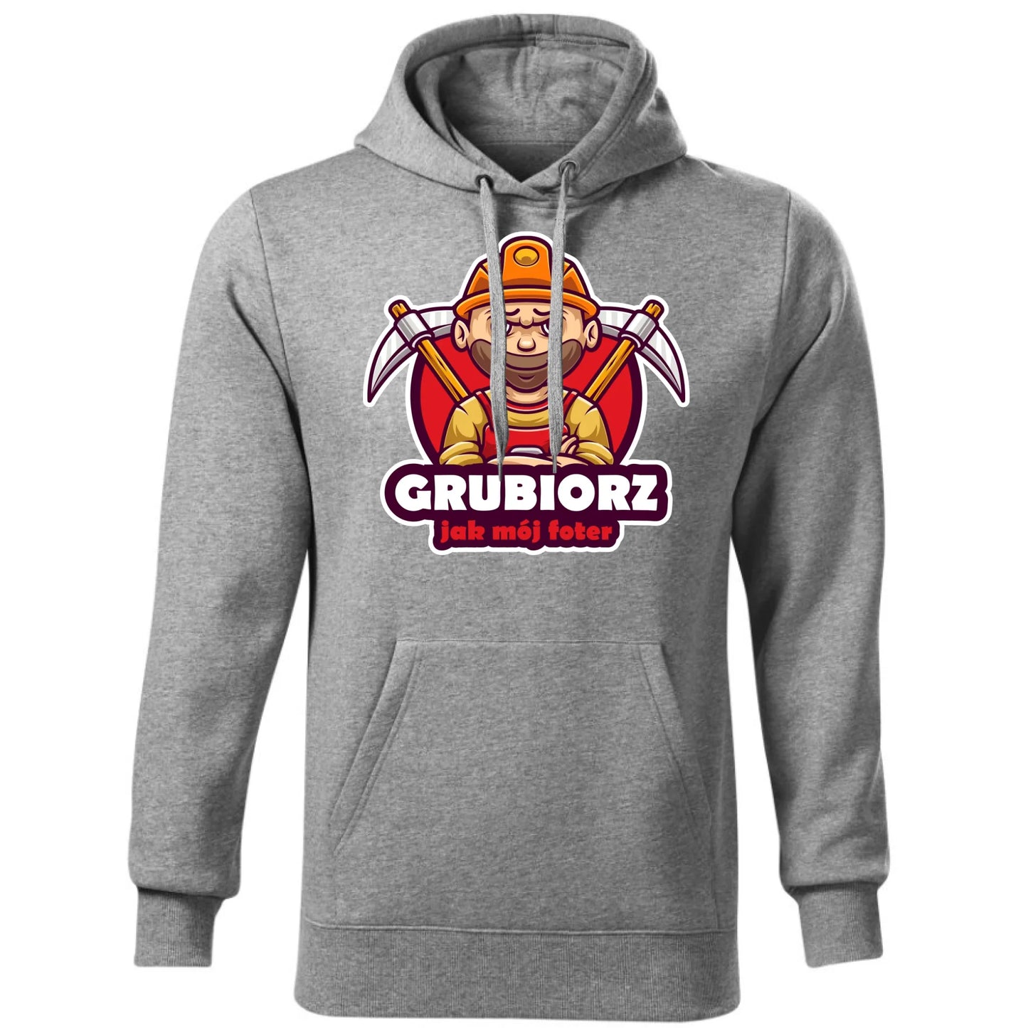 Bluza męska z kapturem - prezent dla górnika - Grubiorz jak mój foter G13 - StoryCups.pl