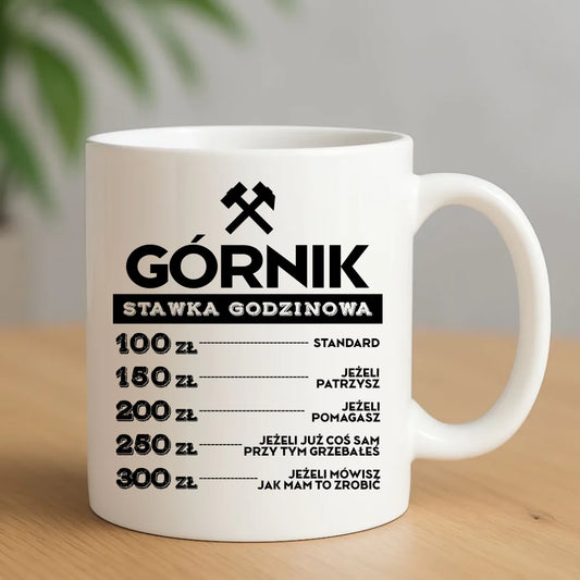 Kubek - prezent dla górnika - Górnik stawka godzinowa G14 - StoryCups.pl
