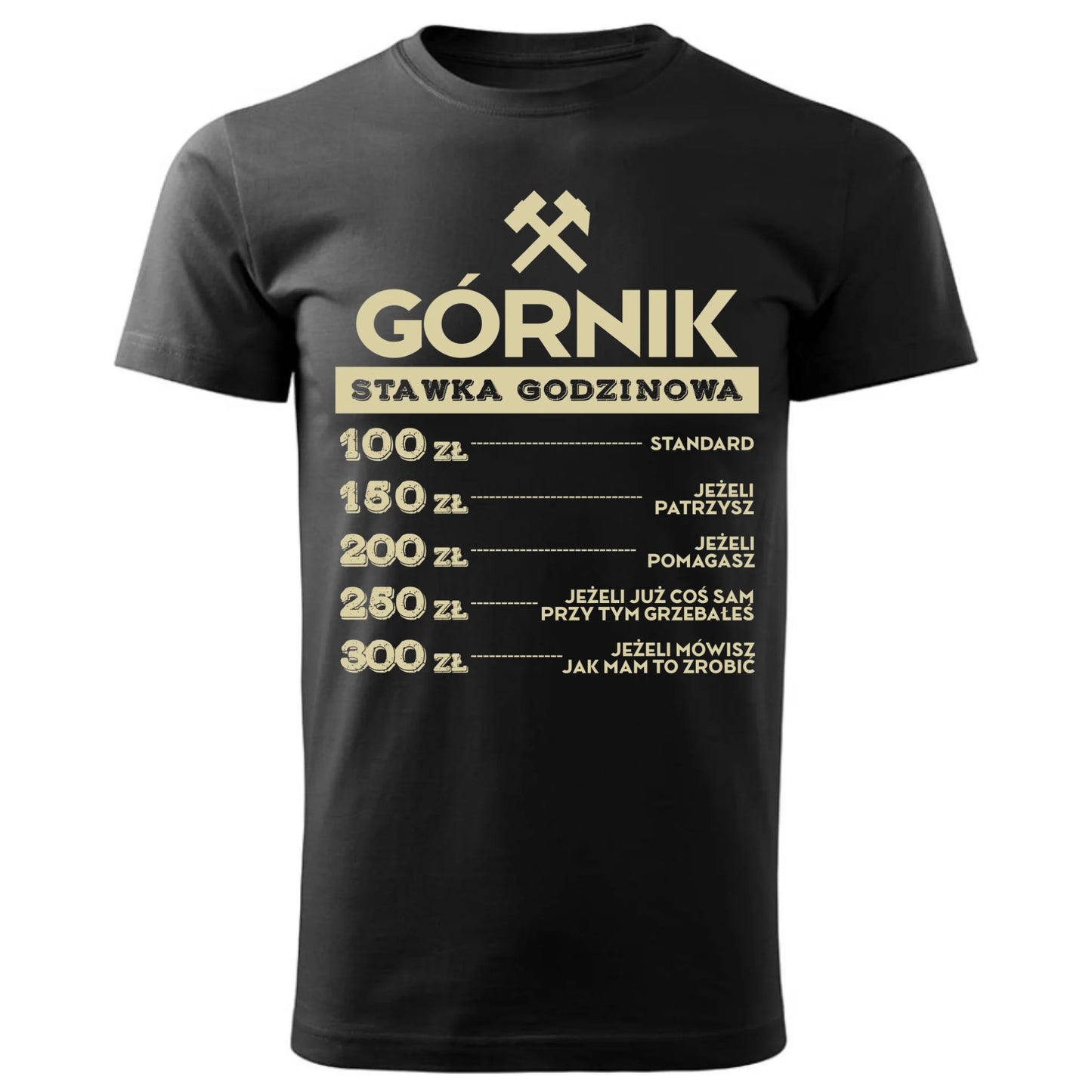 Koszulka męska - prezent dla górnika - Górnik stawka godzinowa G14 - StoryCups.pl