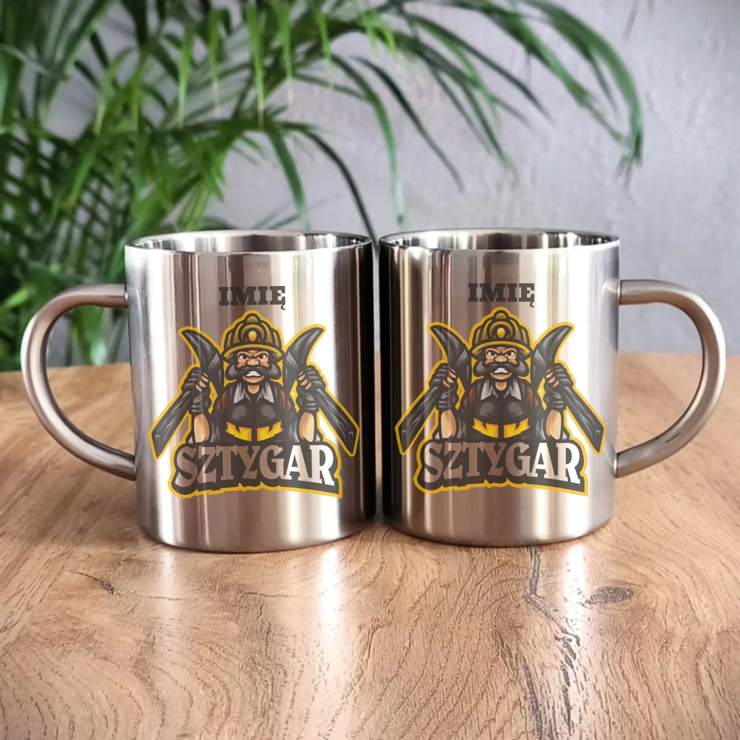 Kubek metalowy - prezent dla górnika - Sztygar - personalizowany G15 - StoryCups.pl