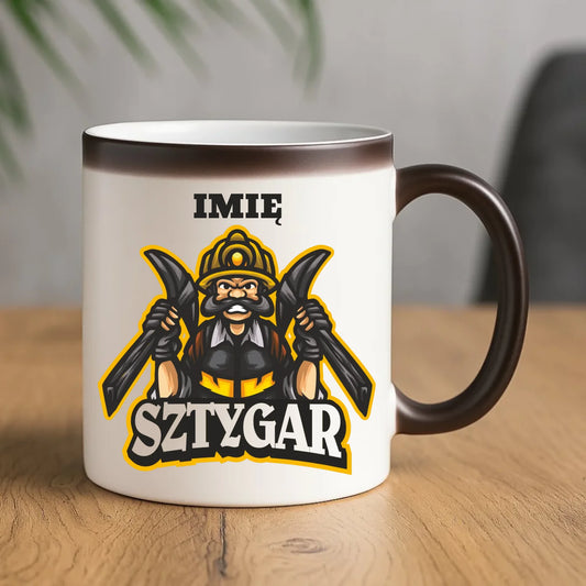 Kubek magiczny - prezent dla górnika - Sztygar - personalizowany G15 - StoryCups.pl