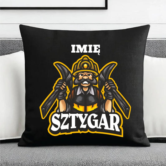 Poduszka dekoracyjna - prezent dla górnika - Sztygar - personalizowana G15 - StoryCups.pl