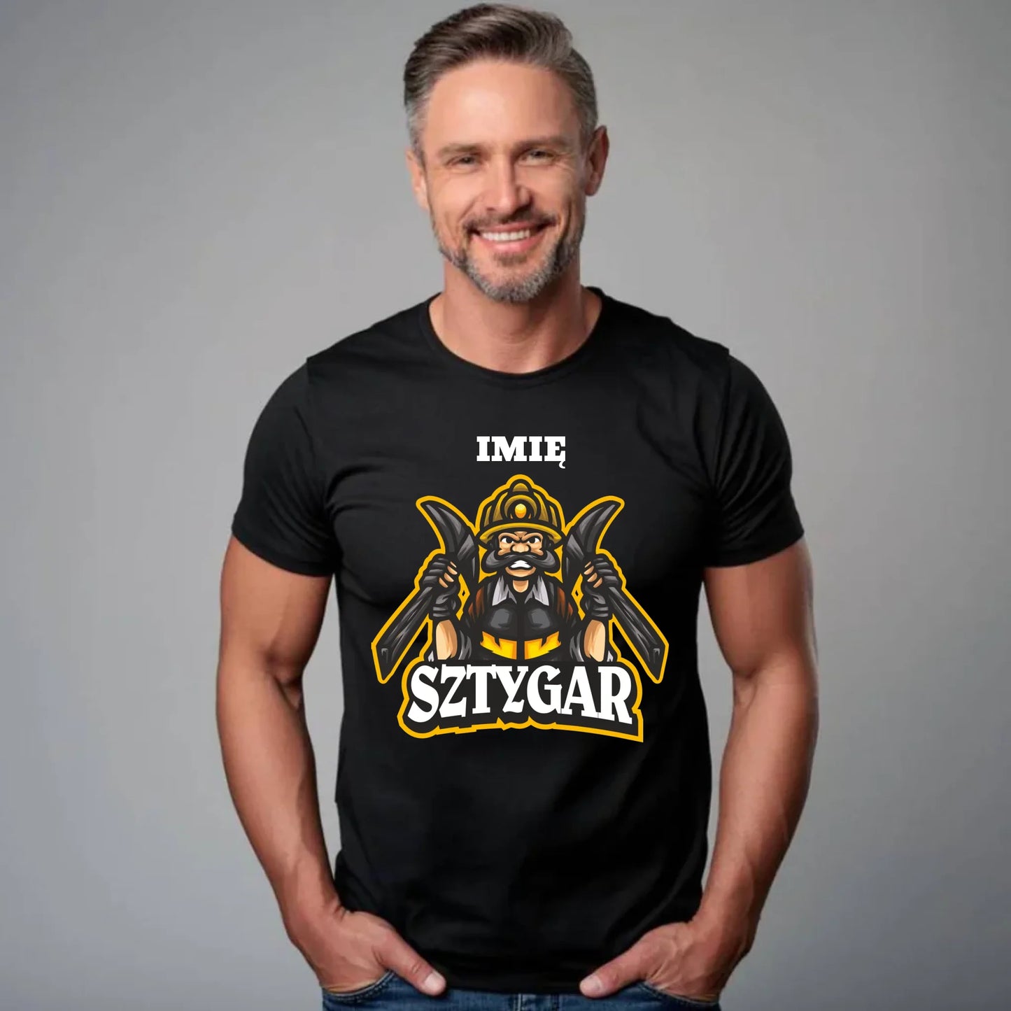 Koszulka męska - prezent dla górnika - Sztygar - personalizowana G15 - StoryCups.pl