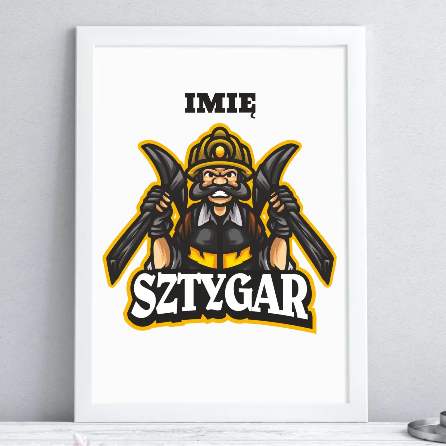 Plakat w ramie - prezent dla górnika - Sztygar - personalizowany G15 - StoryCups.pl
