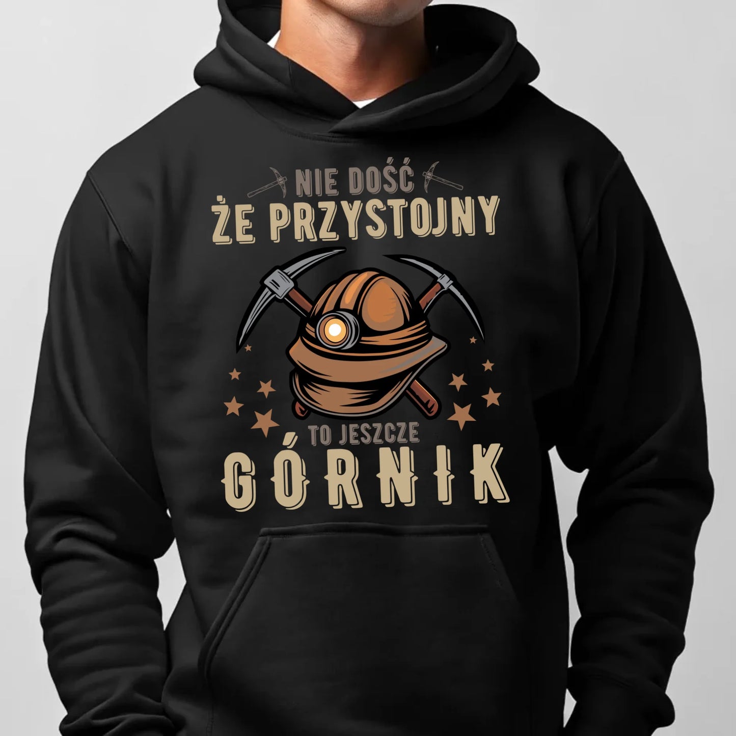 Bluza męska z kapturem - prezent dla górnika - Nie dość, że przystojny to jeszcze górnik G16 - StoryCups.pl
