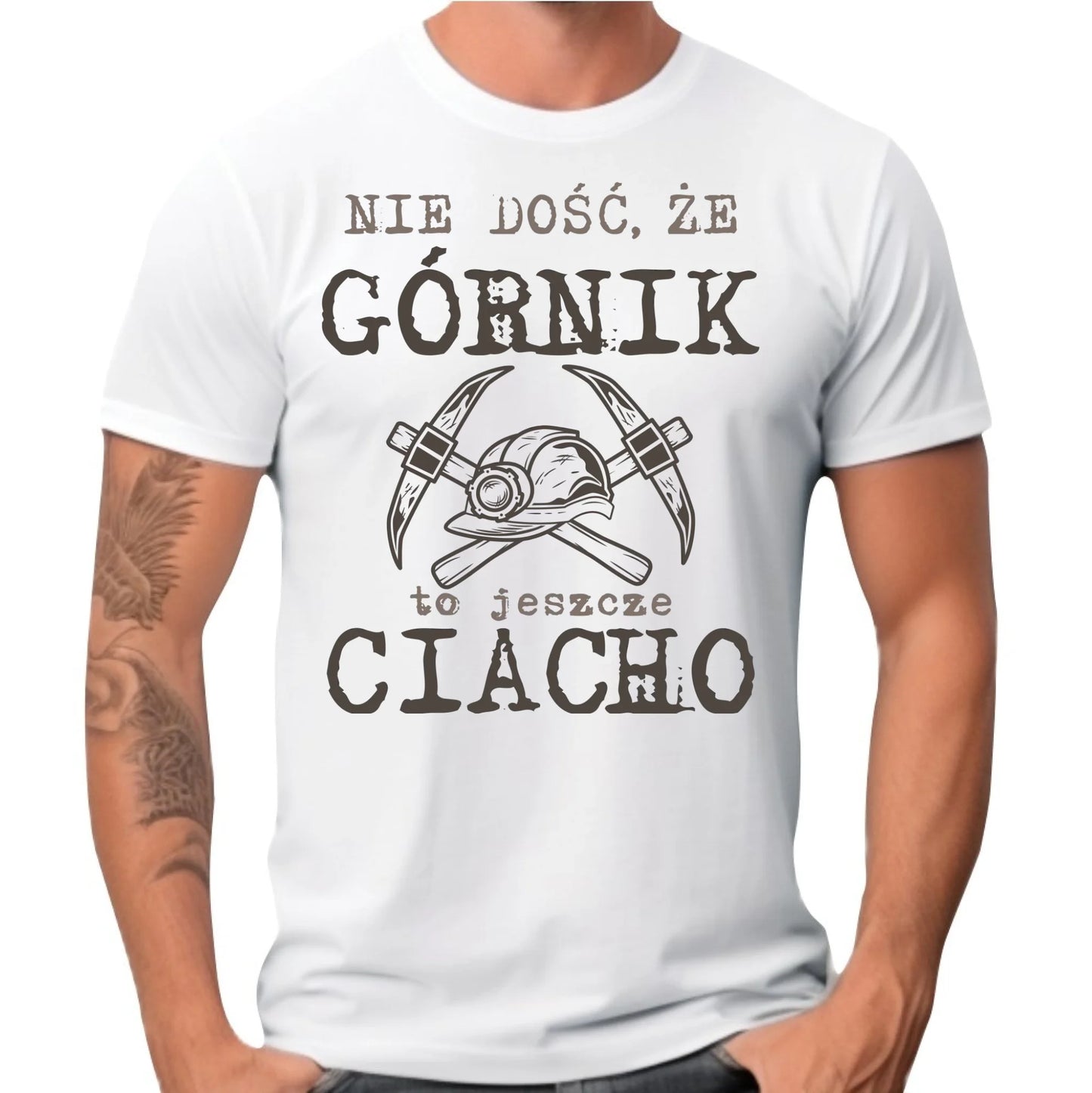 Koszulka męska - prezent dla górnika - Nie dość, że górnik to jeszcze ciacho G17 - StoryCups.pl