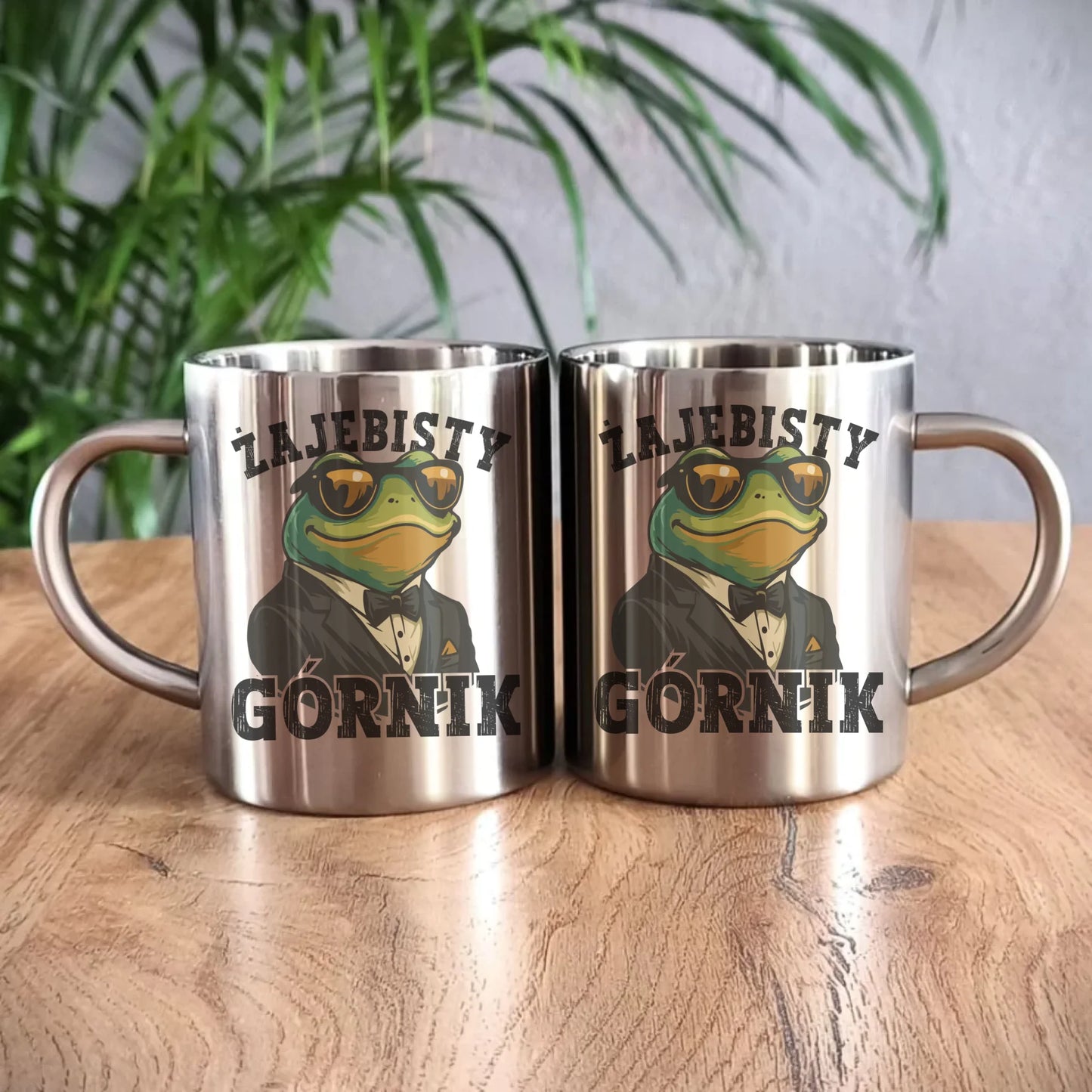 Kubek metalowy - prezent dla górnika - Żajebisty górnik G18 - StoryCups.pl