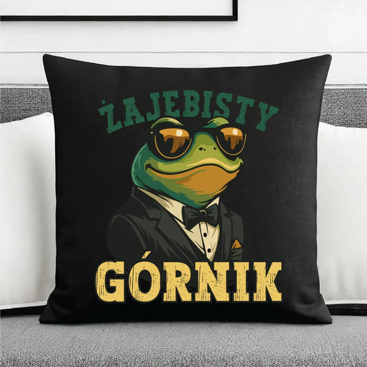 Poduszka dekoracyjna - prezent dla górnika - Żajebisty górnik G18 - StoryCups.pl