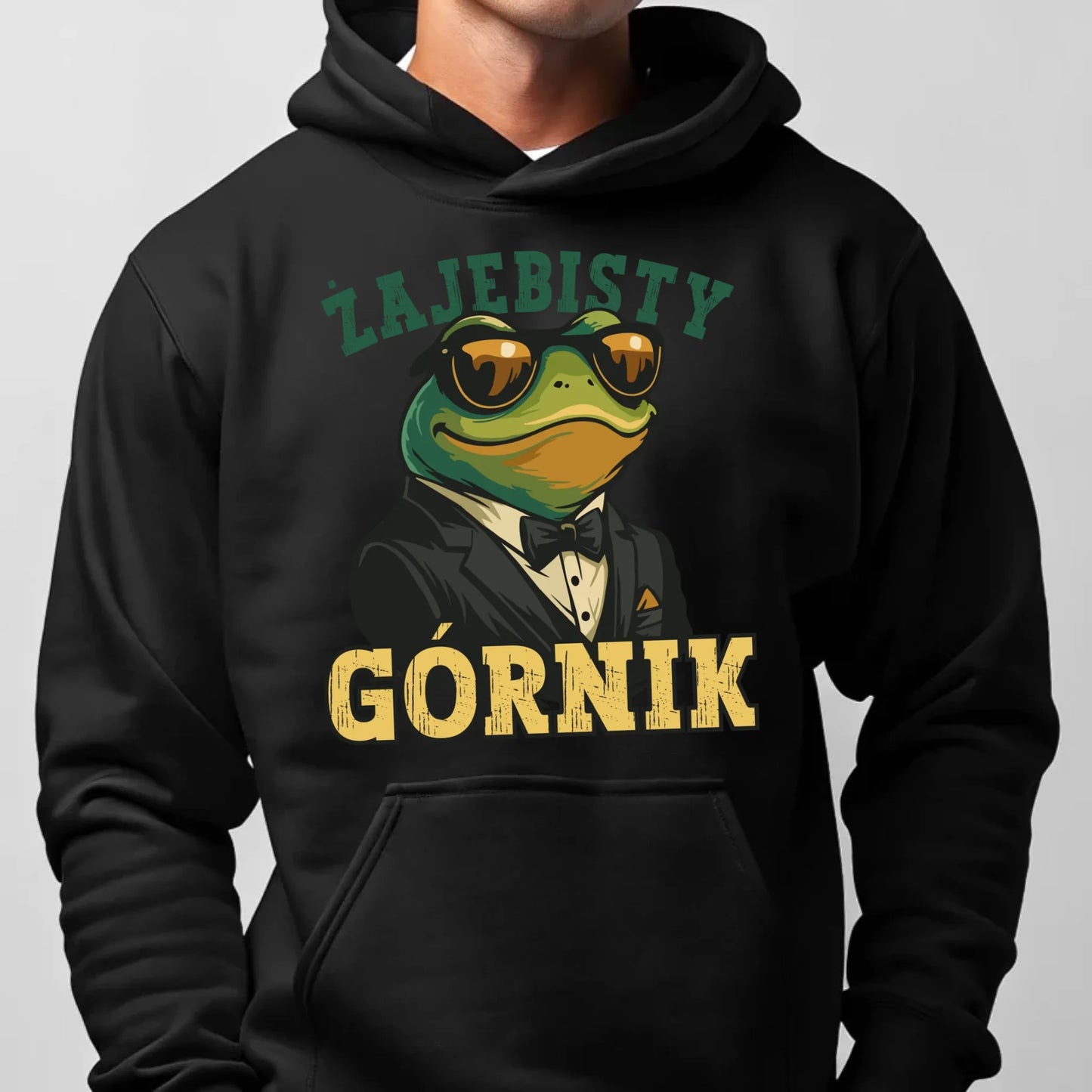 Bluza męska z kapturem - prezent dla górnika - Żajebisty górnik G18 - StoryCups.pl