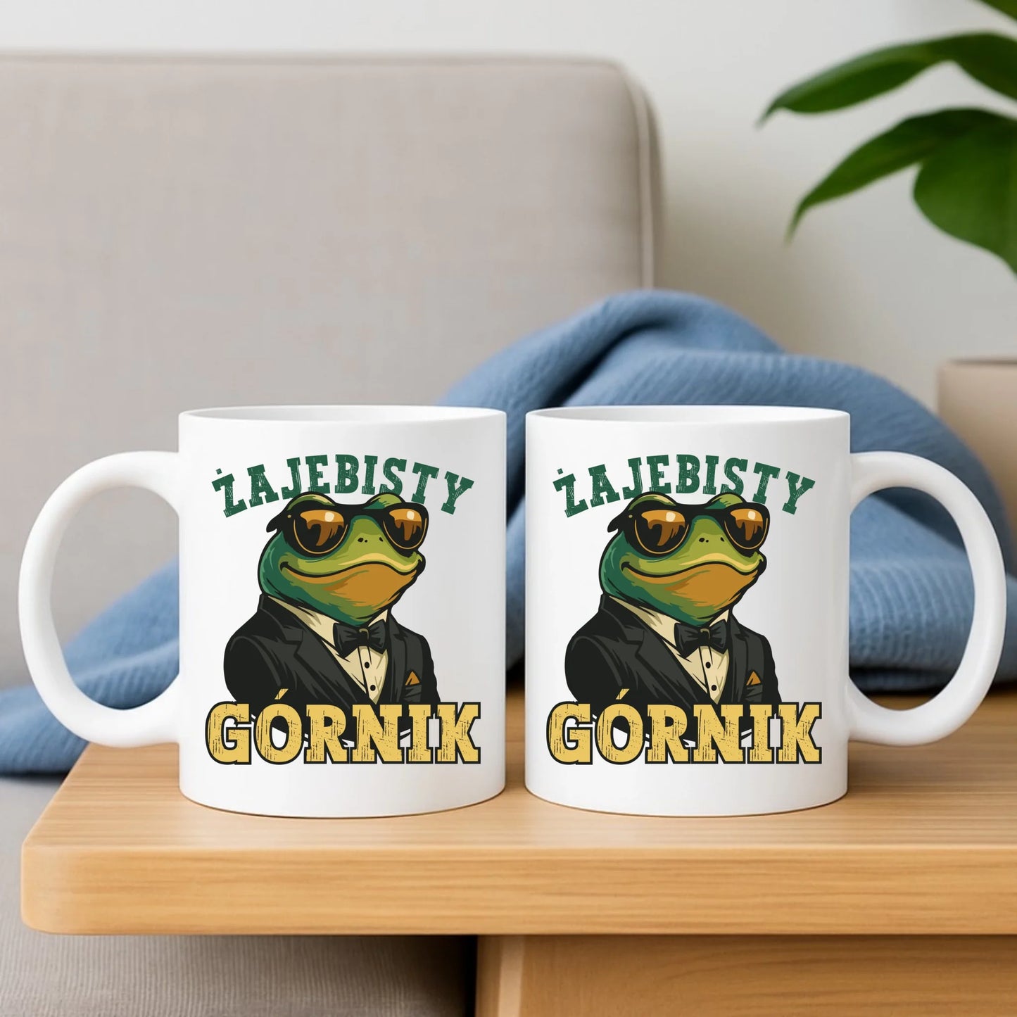 Zestaw poduszka i kubek - prezent dla górnika - Żajebisty górnik G18 - StoryCups.pl