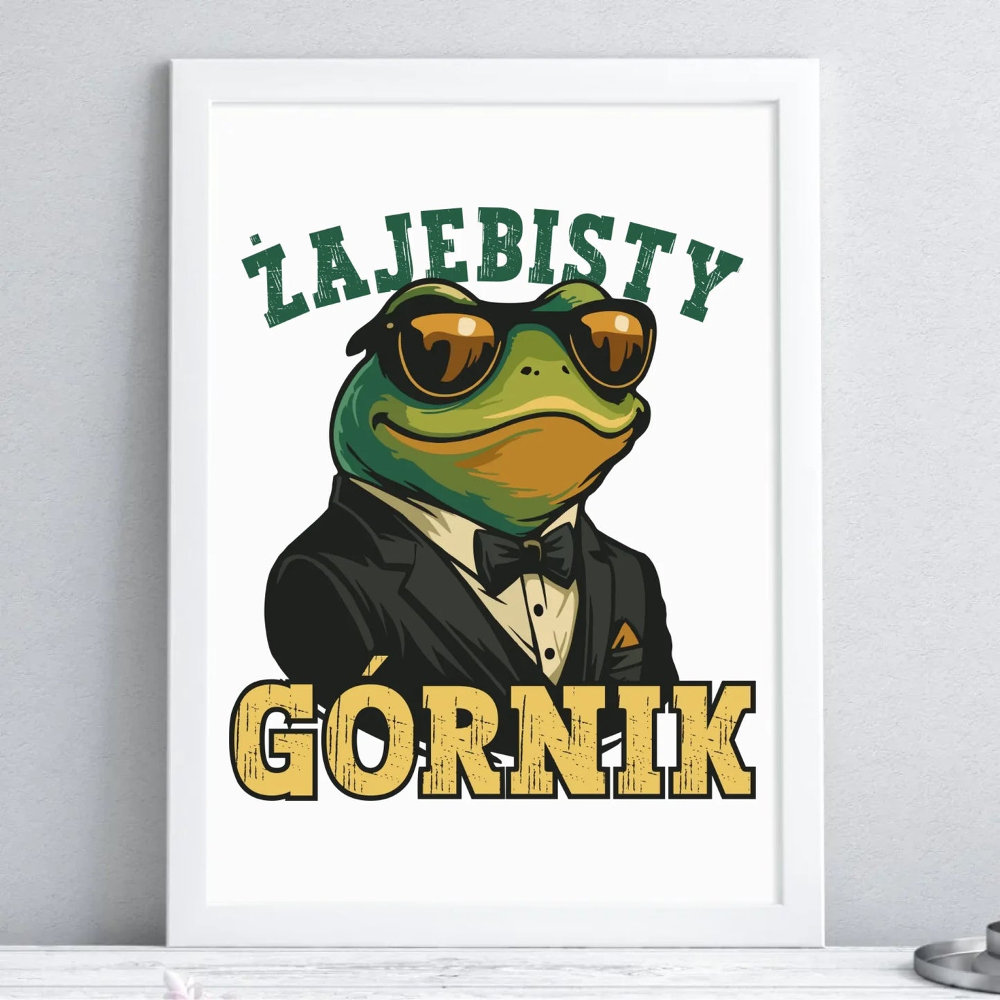 Plakat w ramie - prezent dla górnika - Żajebisty górnik G18 - StoryCups.pl