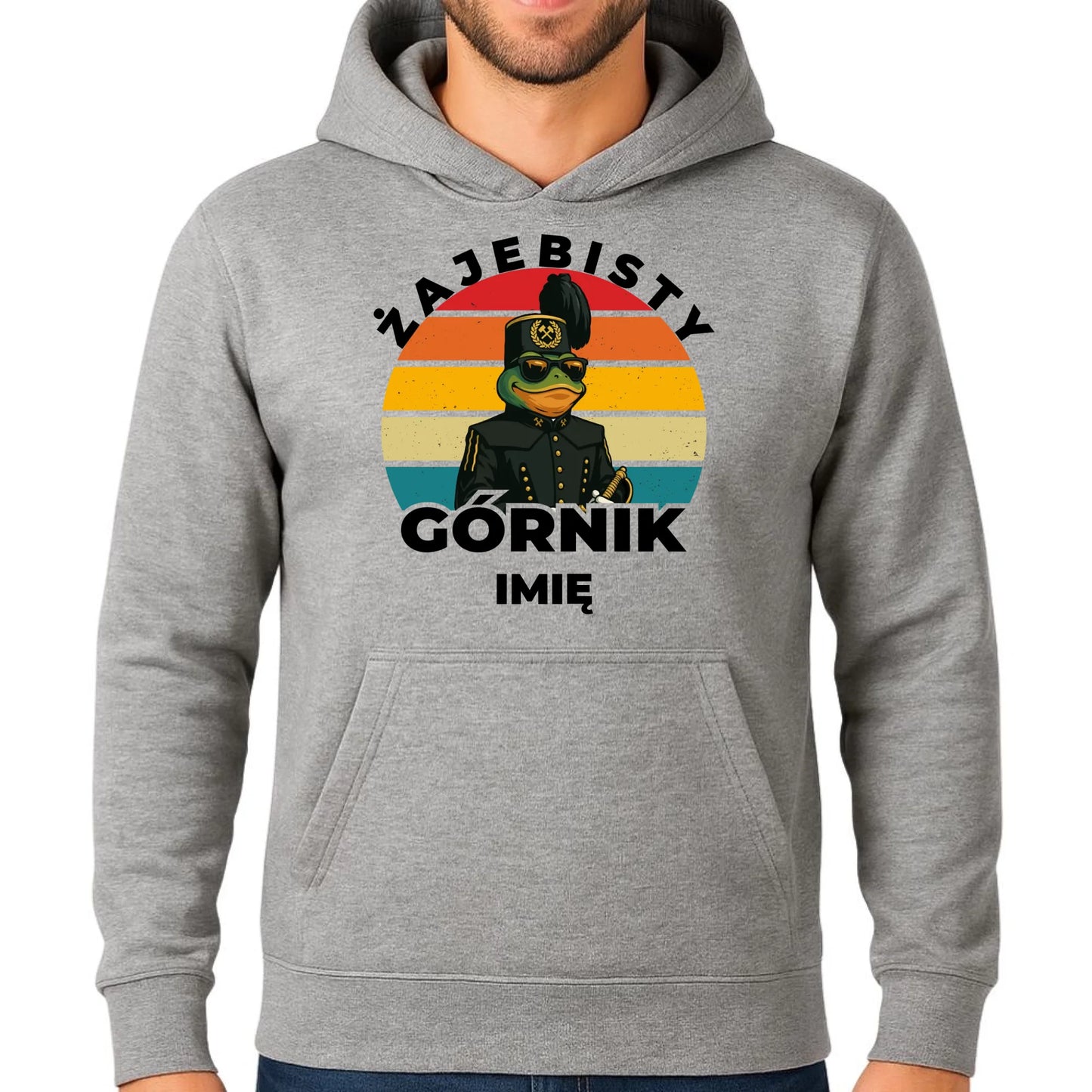 Bluza męska z kapturem - prezent dla górnika - Żajebisty górnik - personalizowana G19 - StoryCups.pl