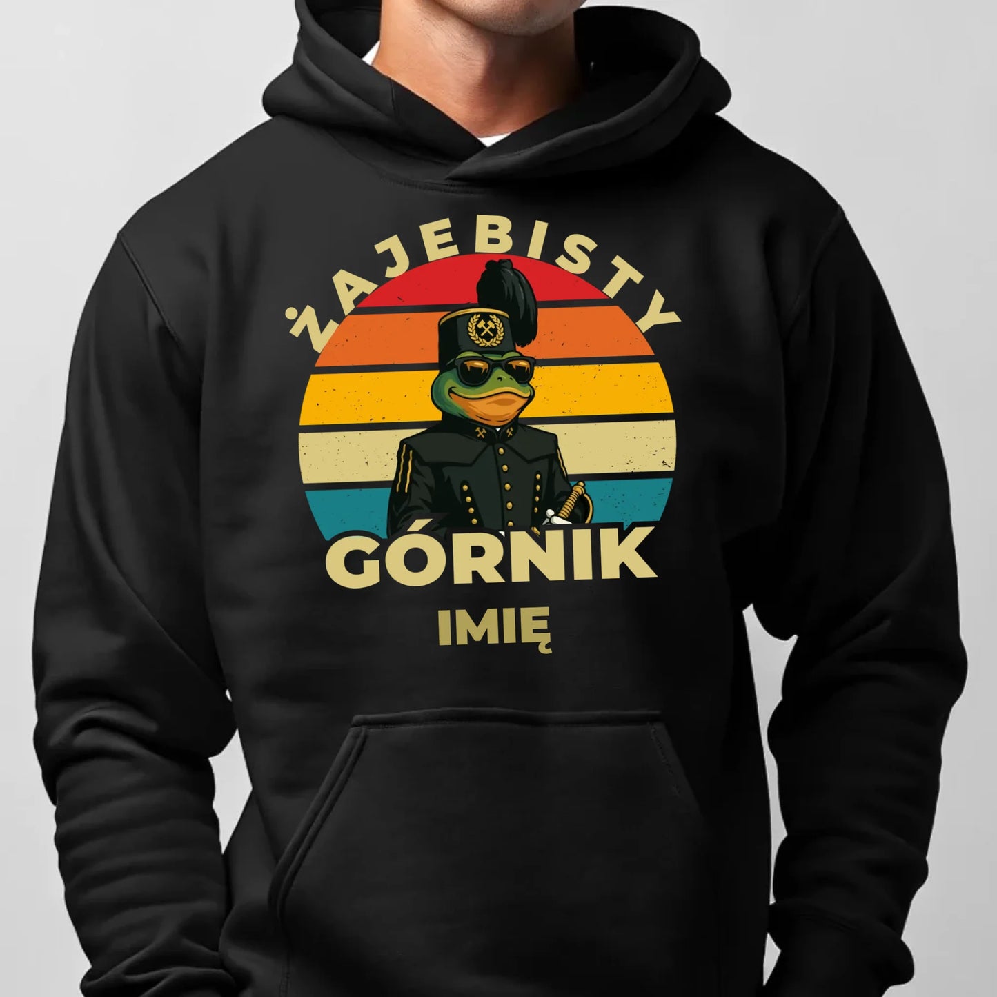 Bluza męska z kapturem - prezent dla górnika - Żajebisty górnik - personalizowana G19 - StoryCups.pl