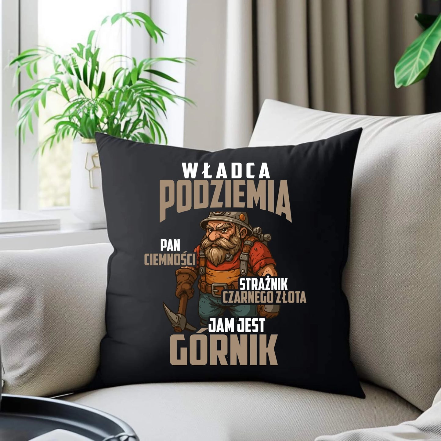 Poduszka dekoracyjna - prezent dla górnika - Władca podziemia Górnik G20 - StoryCups.pl