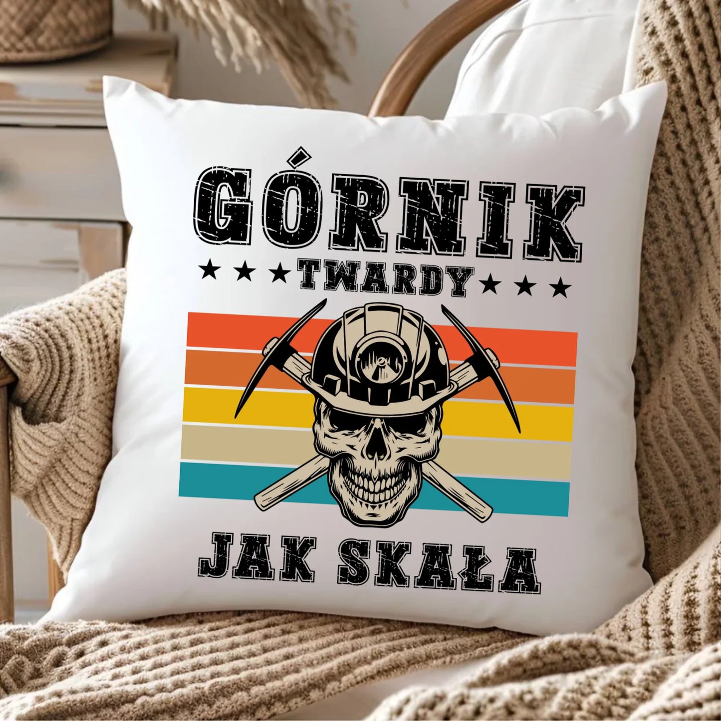 Poduszka - prezent dla górnika - Górnik twardy jak skała G21 - StoryCups.pl
