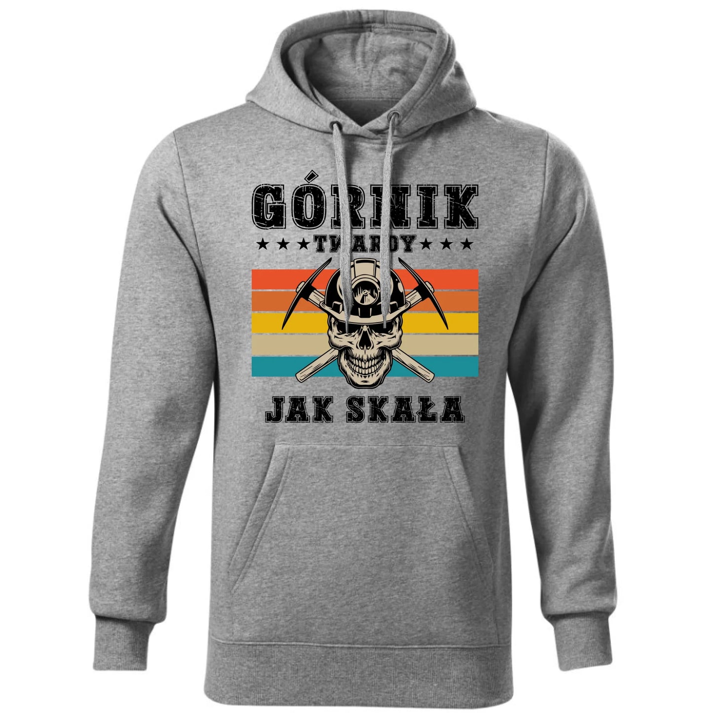 Bluza męska z kapturem - prezent dla górnika - Górnik twardy jak skała G21 - StoryCups.pl