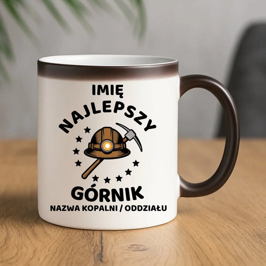 Kubek magiczny - prezent dla górnika - Najlepszy górnik - personalizowany G23 - StoryCups.pl