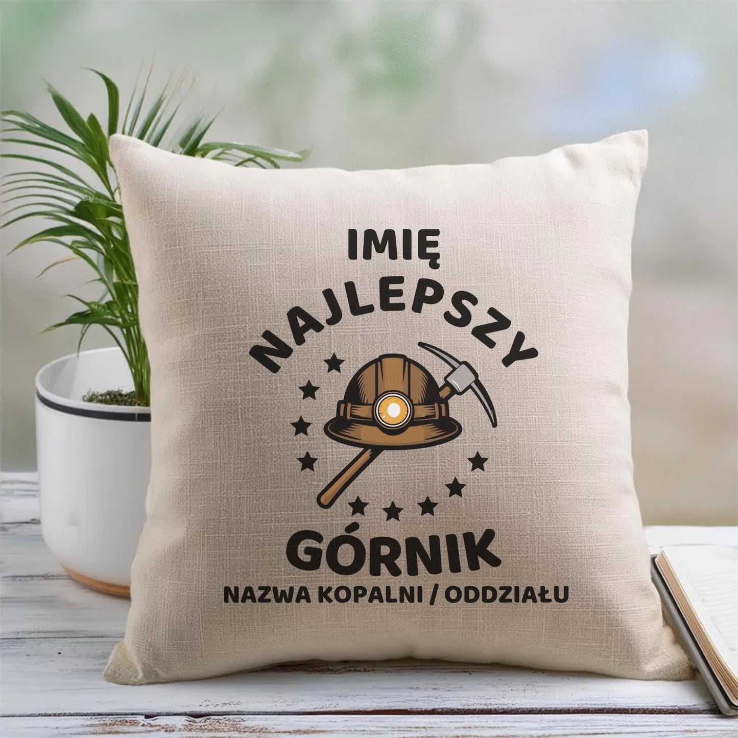 Poduszka - prezent dla górnika - Najlepszy górnik - personalizowana G23 - StoryCups.pl