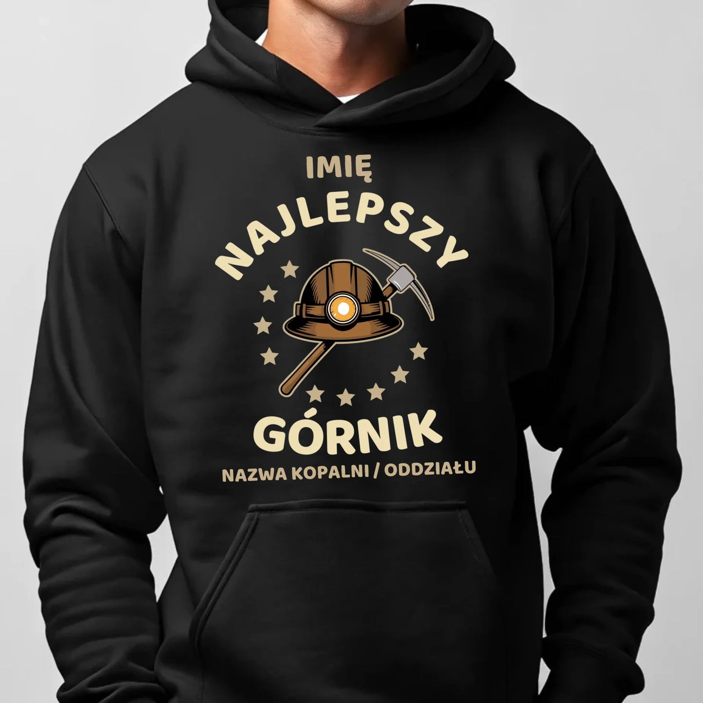 Bluza męska z kapturem - prezent dla górnika - Najlepszy górnik - personalizowana G23 - StoryCups.pl