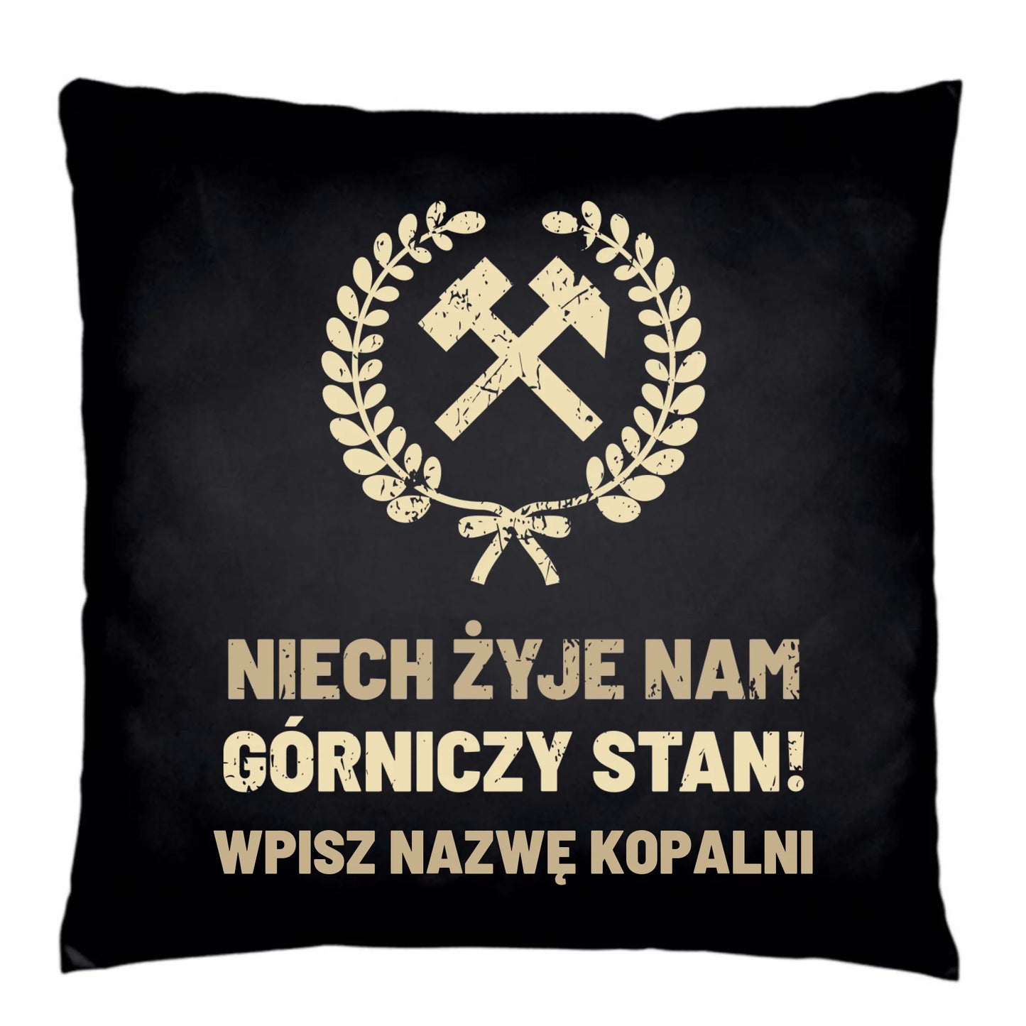 Poduszka dekoracyjna - prezent dla górnika - Niech żyje nam górniczy stan - personalizowana G24 - StoryCups.pl