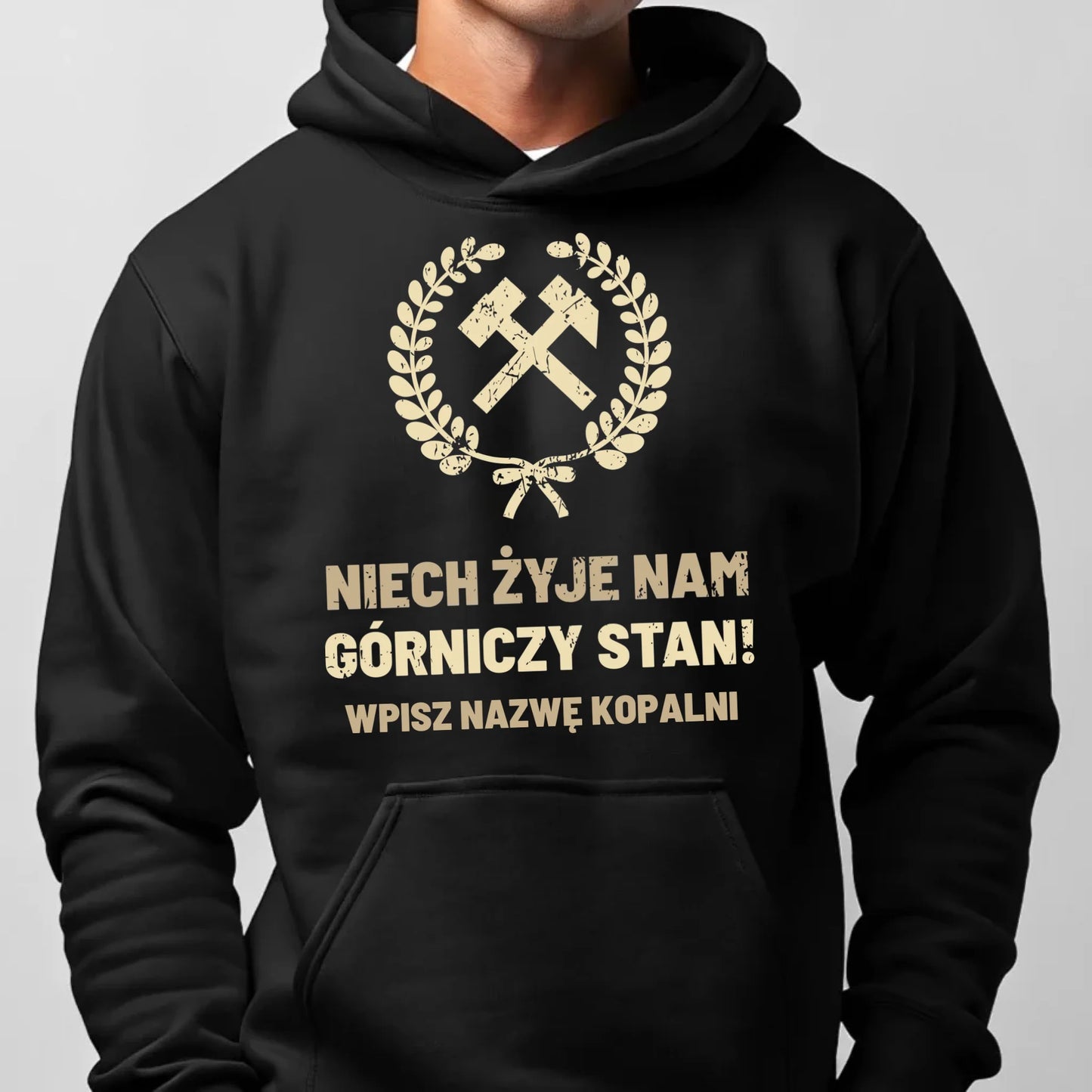 Bluza męska z kapturem - prezent dla górnika - Niech żyje nam górniczy stan - personalizowana G24 - StoryCups.pl