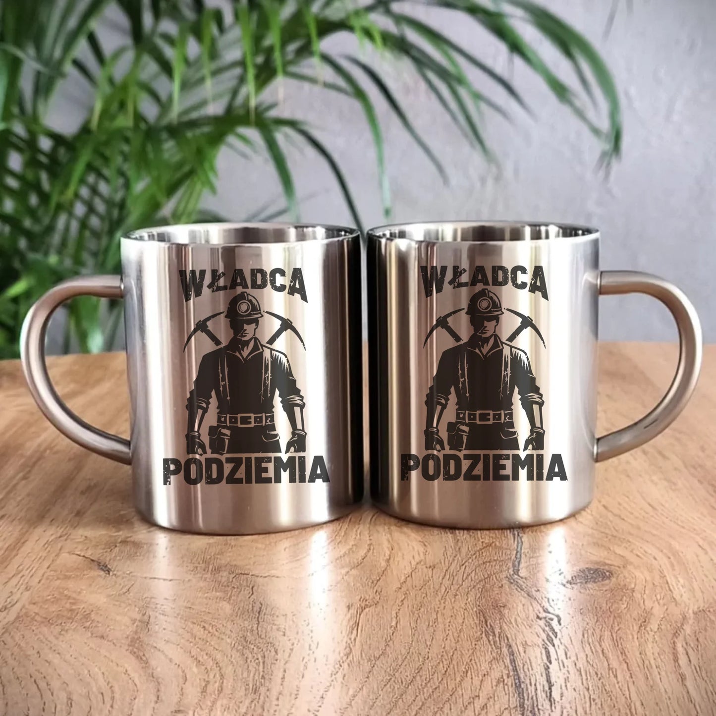 Kubek metalowy - prezent dla górnika - Władca podziemia G25 - StoryCups.pl