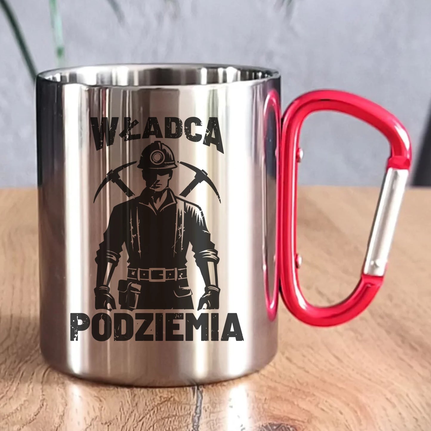 Kubek metalowy - prezent dla górnika - Władca podziemia G25 - StoryCups.pl