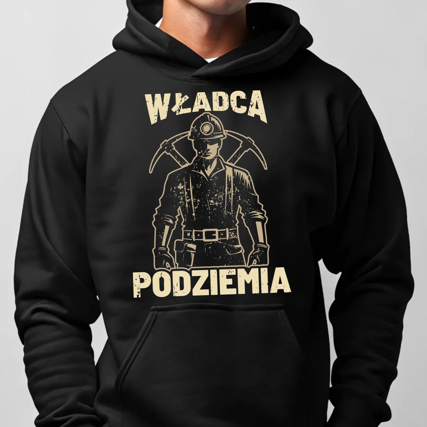 Bluza męska z kapturem - prezent dla górnika - Władca podziemia G25 - StoryCups.pl
