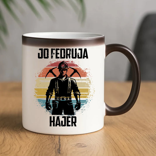 Kubek magiczny - prezent dla górnika - Jo fedruja Hajer G26 - StoryCups.pl