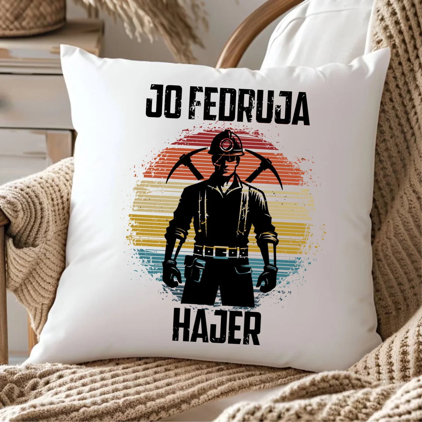 Poduszka - prezent dla górnika - Jo fedruja Hajer G26 - StoryCups.pl