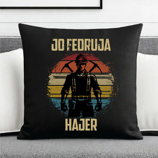 Poduszka dekoracyjna - prezent dla górnika - Jo fedruja Hajer G26 - StoryCups.pl