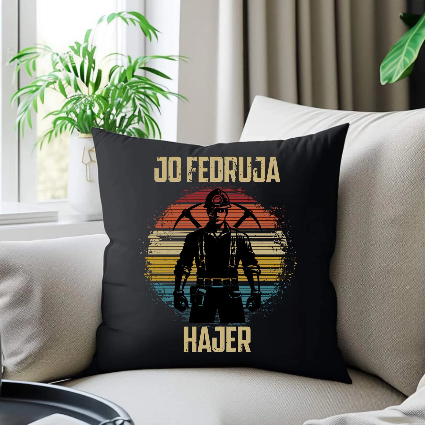 Poduszka dekoracyjna - prezent dla górnika - Jo fedruja Hajer G26 - StoryCups.pl