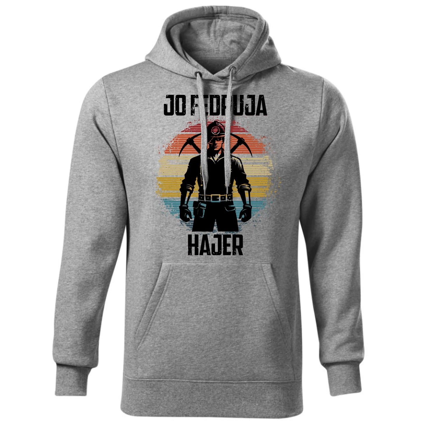 Bluza męska z kapturem - prezent dla górnika - Jo fedruja Hajer G26 - StoryCups.pl