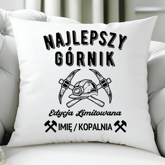 Poduszka - prezent dla górnika - Najlepszy górnik - personalizowana G27 - StoryCups.pl